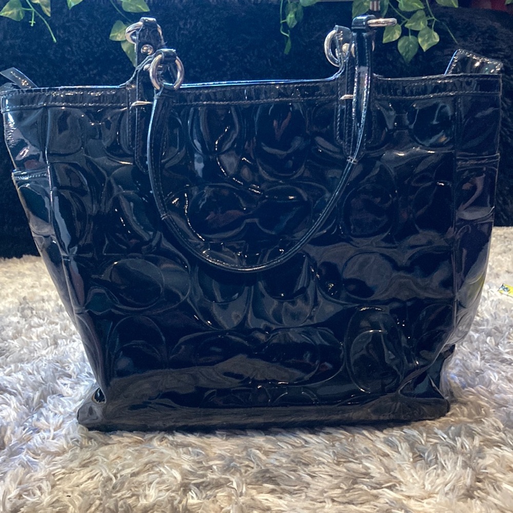 Coach patent leather handbag tote